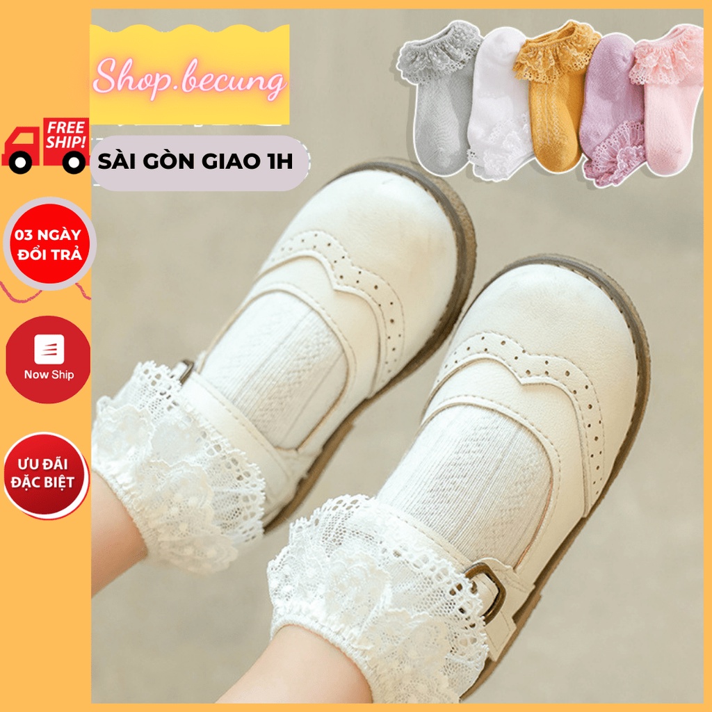 Tất Vớ cho bé gái từ 0-15 Tuổi chất liệu Cotton cao cấp Tất ren cho bé sơ sinh trẻ em người lớn Tất cổ cao mềm mại tốt