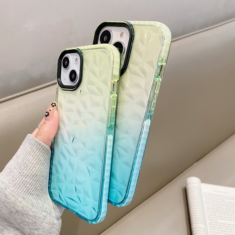 Ốp Điện Thoại Mềm Trong Suốt Chống Sốc Màu Gradient Cho iPhone 14 13 12 11 Pro MAX X XR XS MAX 8 7 Plus + SE 2020