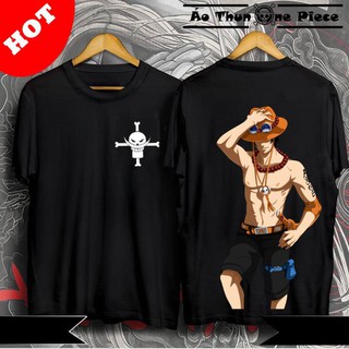 SALE- ⚡️FREESHIP⚡️Áo Thun In Hình Portgas D. Ace Trắng & Đen In 2 Mặt Cực Đẹp - One Piece - giá tốt nhất