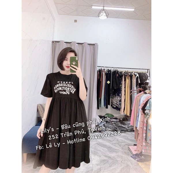 Váy bầu xinh cotton Aidenshop đầm bầu thời trang cao cấp mùa hè thiết kế