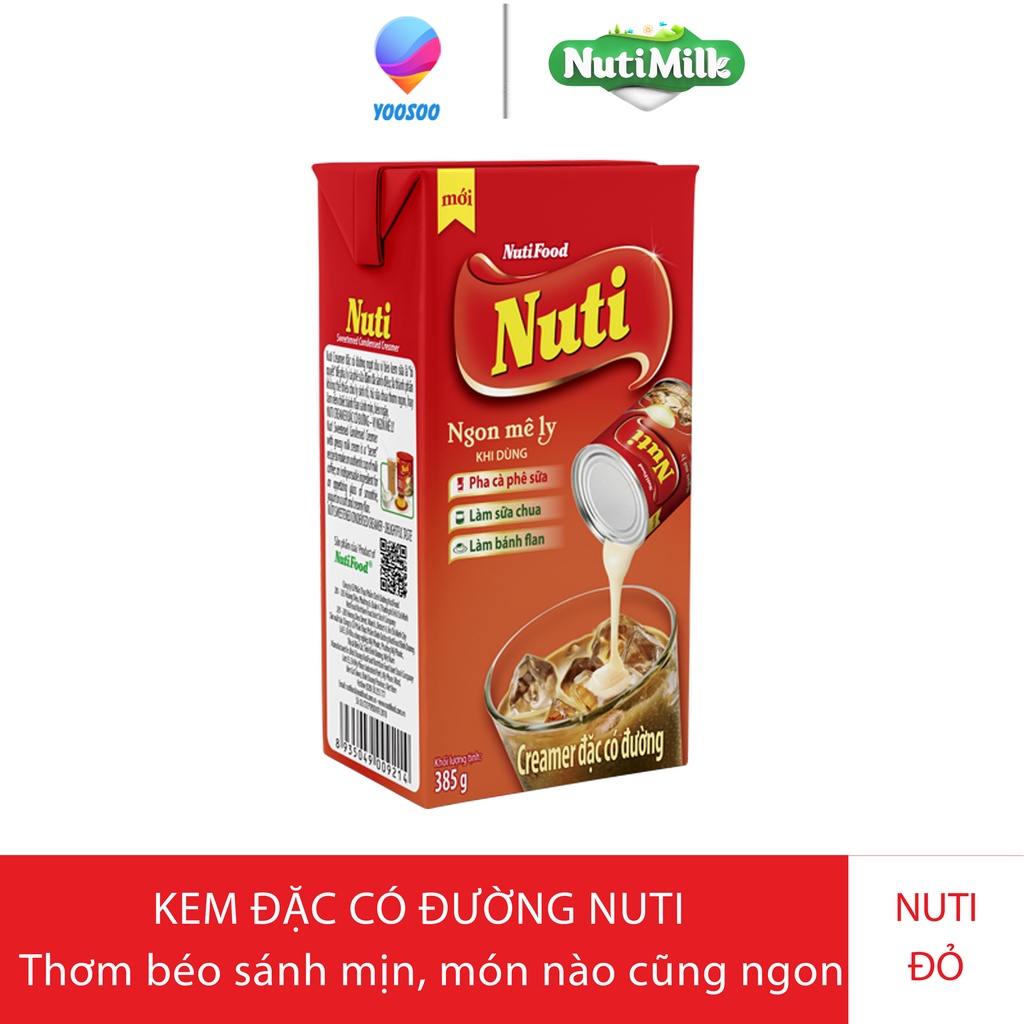 Hộp Creamer Đặc Sữa Pha Chế Sữa Đặc Có Đường NutiMilk Hộp 380Gr - NUTIFOOD -YOOSOO MALL
