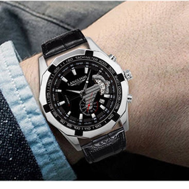 Đồng hồ nam dây da chính hãng, Đồng hồ da nam không thấm nước chính hãng LANGLISH đẹp cao cấp DH01A | BigBuy360 - bigbuy360.vn