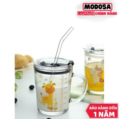 Cốc Thủy Tinh Vouller Chia Vạch Uống Nước . Pha Sữa Cho Bé Rất Thuận Tiện Dung Tích 400Ml