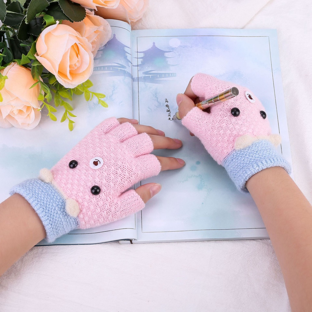 Găng tay em bé thu đông cho bé NHIỀU MÂU gấu