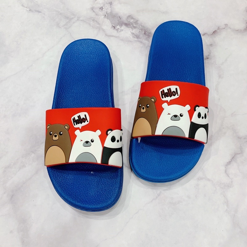 Dép Gấu Hello - xanh đỏ - size 39