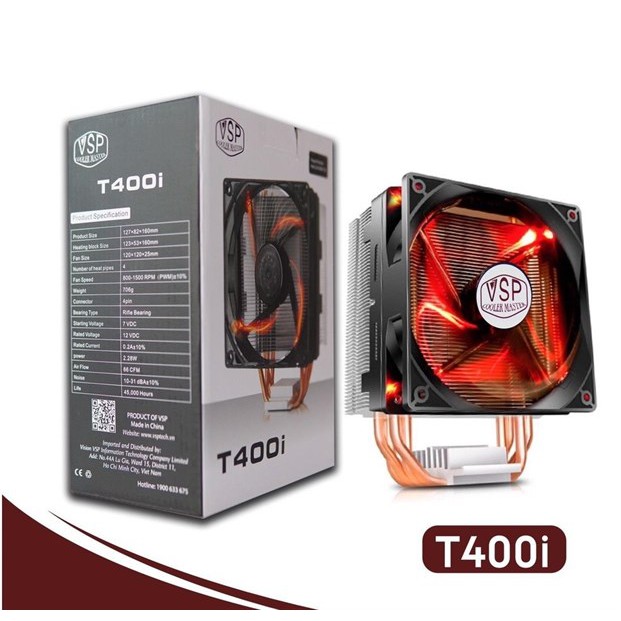 Tản nhiệt CPU ✨CHÍNH HÃNG✨ COOLER MASTER T400i LED Blue/Red