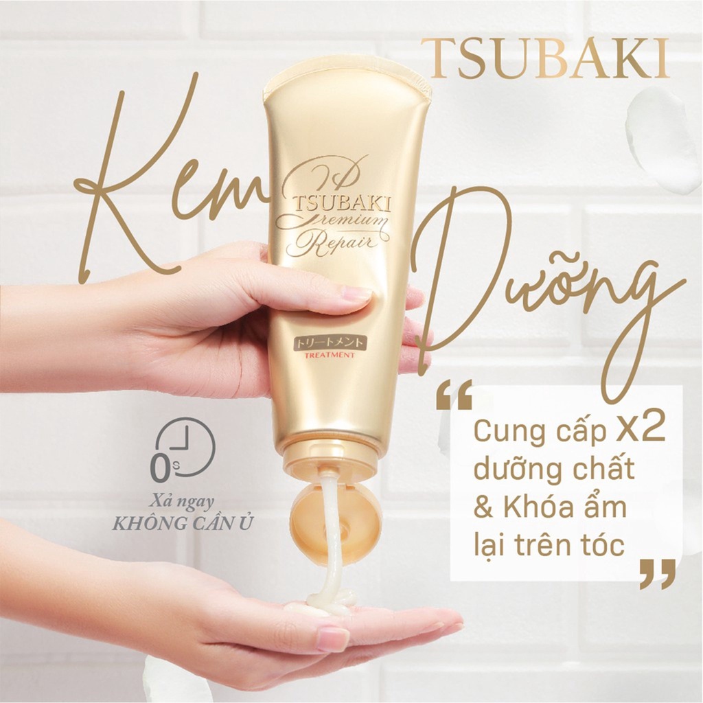 Kem Xả Phục Hồi Ngăn Rụng Tóc Premium Repair Tsubaki 180g