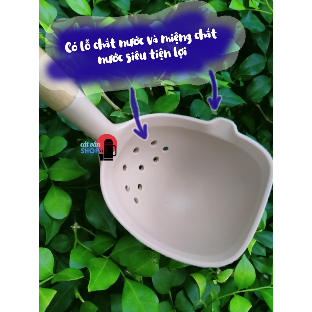 Dụng cụ bếp silicone Lock&Lock cán gỗ sồi muôi múc canh CKT228 Xẻng xào CKT229 Nghiền khoai tây CKT430