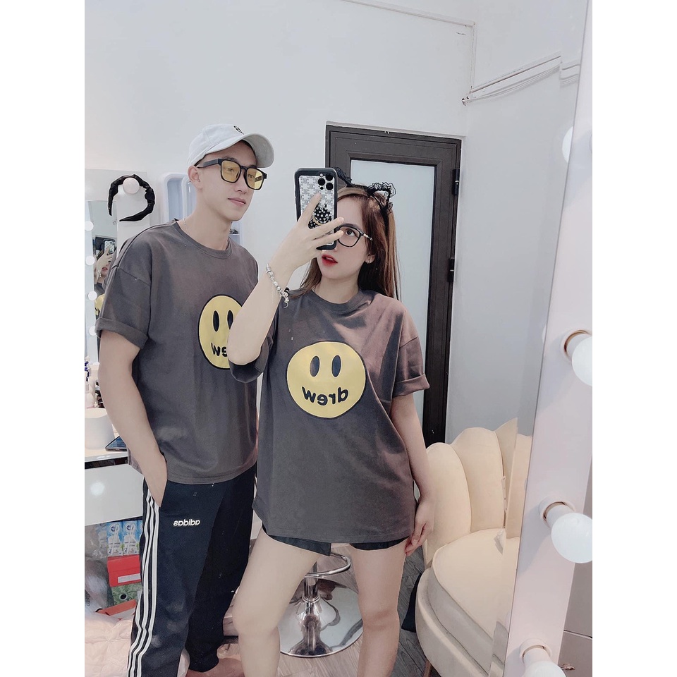 Áo phông unisex cộc tay in hình Brew mặt cười - Thun form rộng cổ tròn, pull dáng suông phong cách cá tính HOT