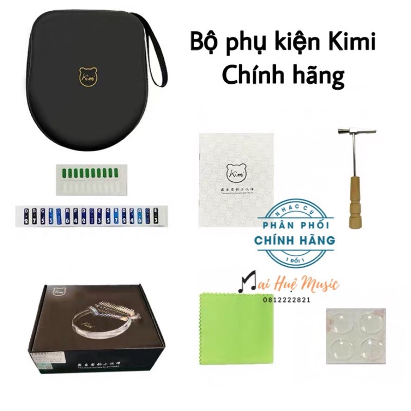 Đàn Kalimba 17 phím chính hãng Kimi trong suốt- tặng đầy đủ phụ kiện như ảnh