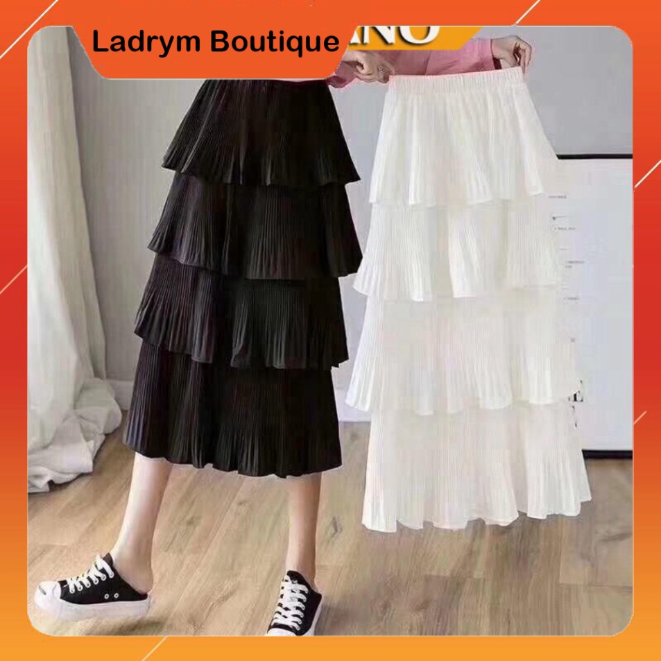 Chân váy tầng thời trang nữ 4 tầng nhún cao cấp CV247