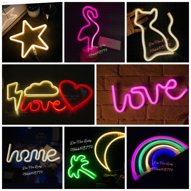 Đèn neon light chữ LOVE vàng ấm ✨✨