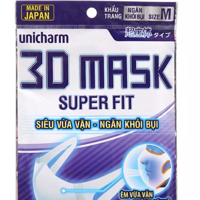 KHẨU TRANG 3D MASK SUPER FIT UNICHARM