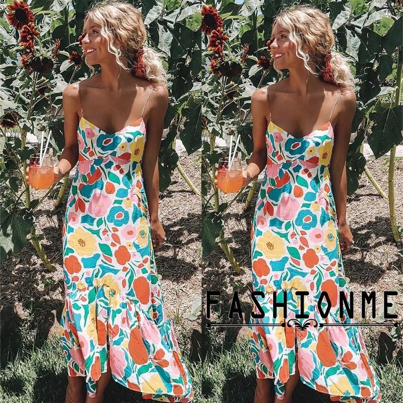 Đầm Maxi Ngắn Đi Biển Phong Cách Boho Cho Nữ