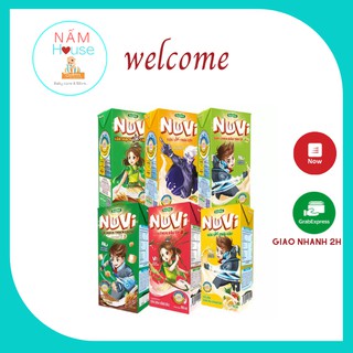 [Date mới] Lốc 4 Hộp 180ml Sữa Nuvi⚡NutiFood⚡Hương cam, dâu, đào táo, trái cây nhiệt đới, lúa mạch lắc ca cao, có thạch