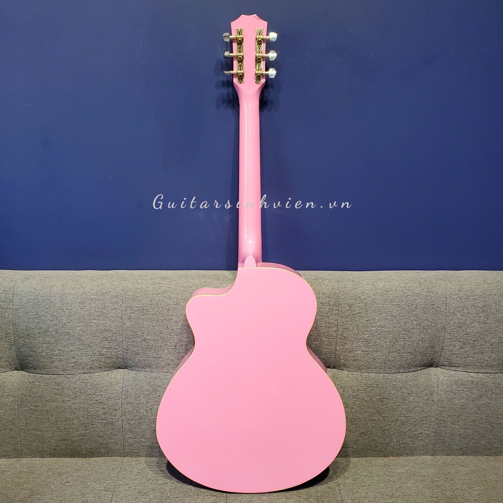 Đàn Guitar Acoustic Màu Hồng Phấn Giá Rẻ Cho Người Mới Tập Chơi SV-A1CL - Đàn guitar acoustic màu hồng nhạt chất lượng.