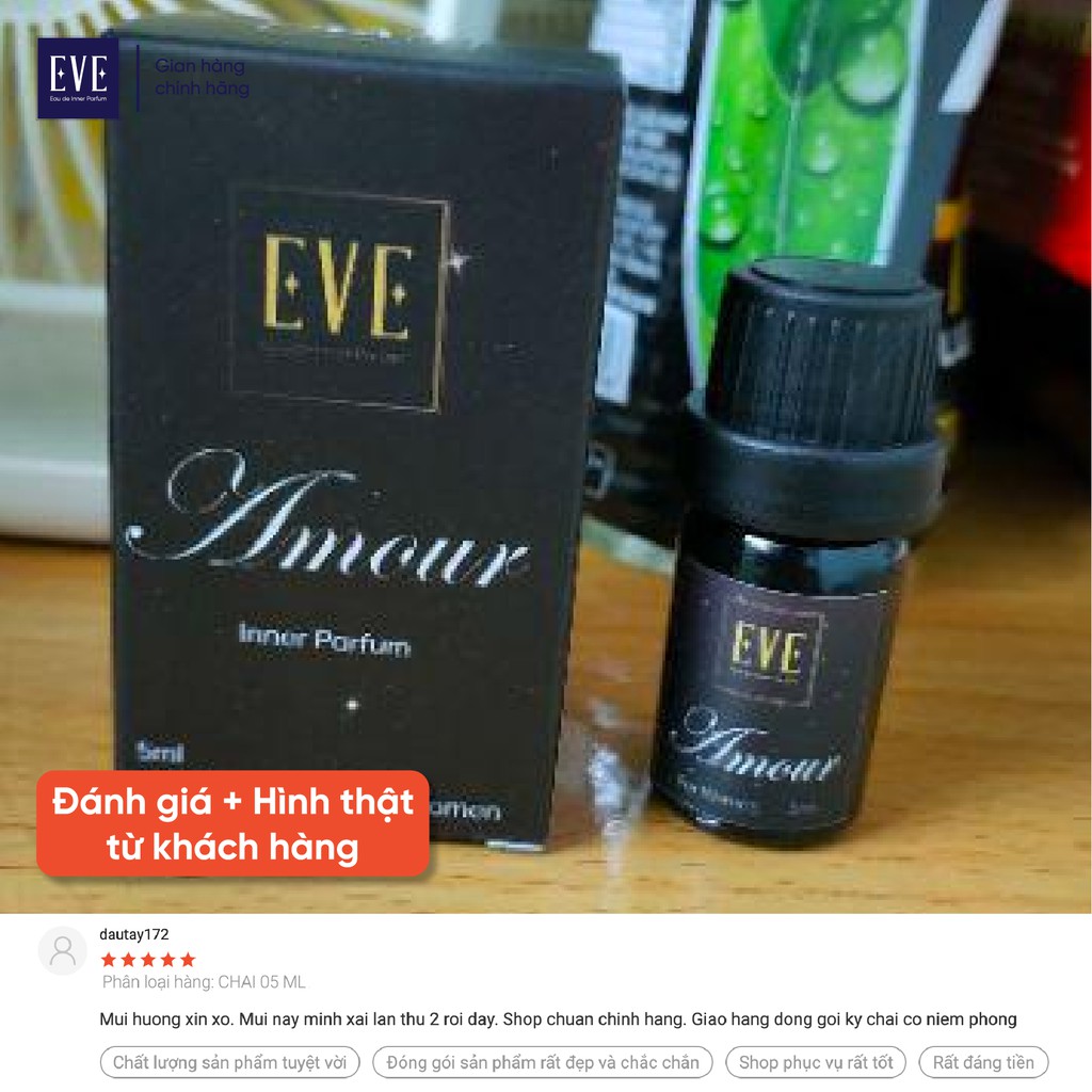 Nước Hoa Cô Bé Bím AMOUR 5ml Lưu Hương Thơm Lâu - Nước Hoa Vùng Kín Nữ Chính Hãng EVE Eau de Inner Parfum (Có che tên) | Thế Giới Skin Care