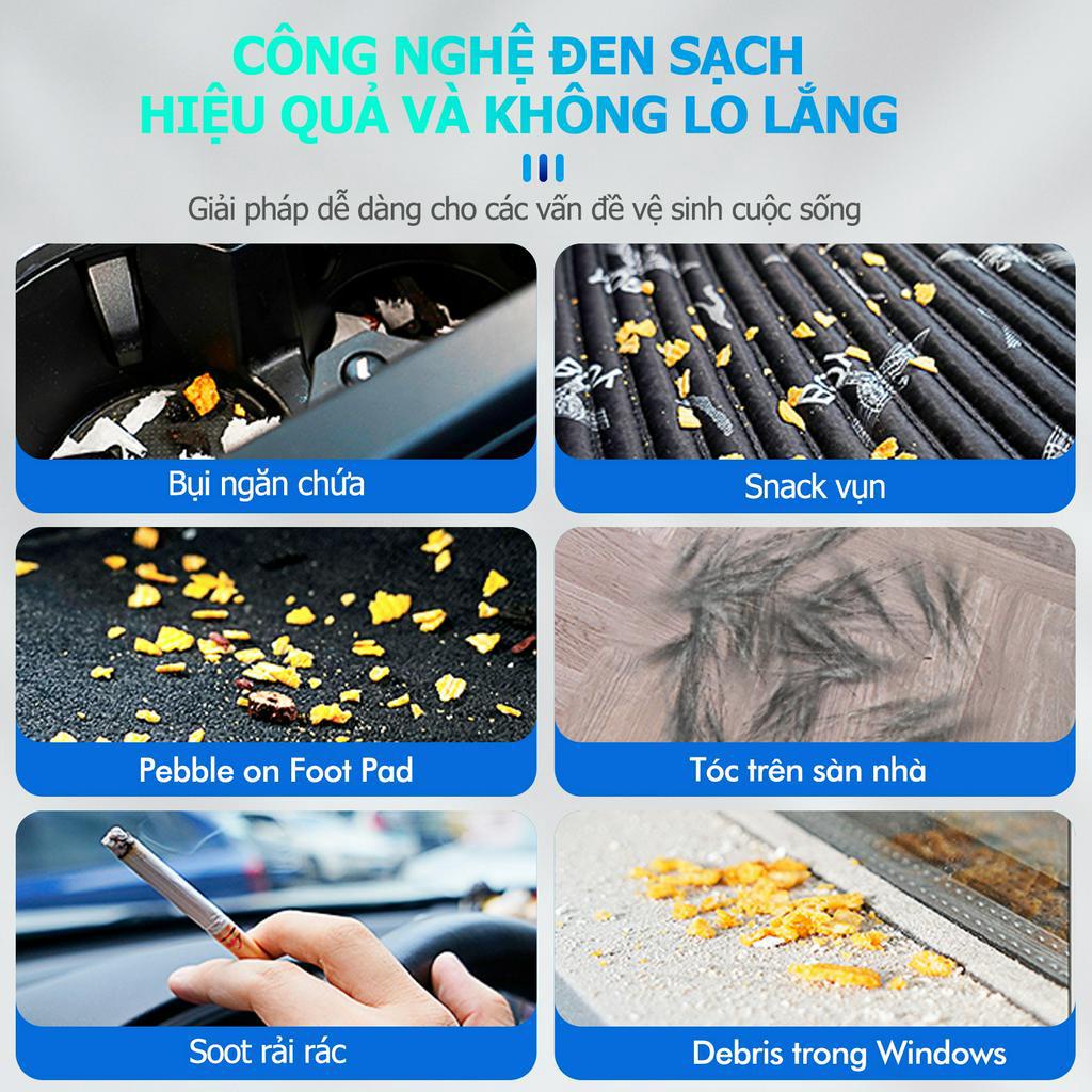 Máy hút bụi cầm tay không dây siêu tiện lợi, Máy hút bụi mini xe ô tô, giường nệm lông chó mèo đa chức năng 9000PA