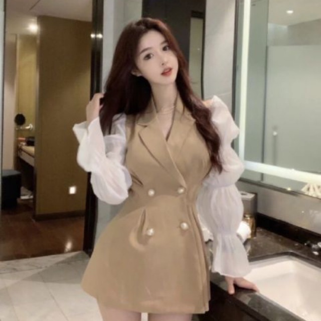 Set áo vest tay phồng, quần short