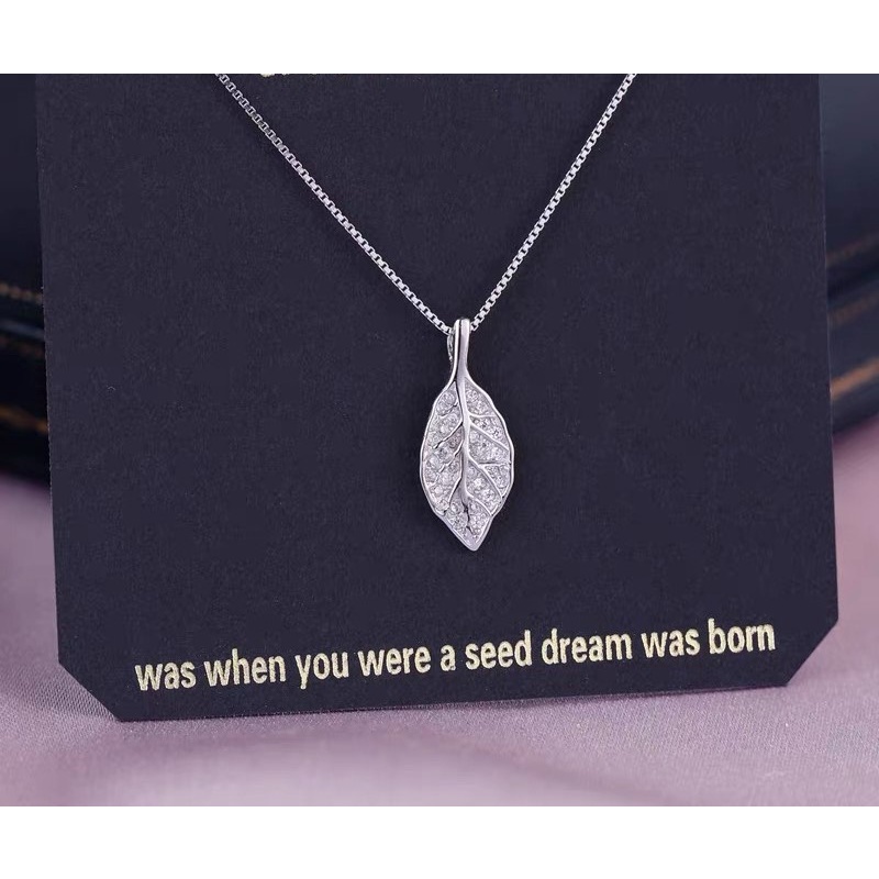 Dây chuyền nữ bạc s925 mặt dây hình chiếc lá phong cách cổ điển HNY Jewelry DC19