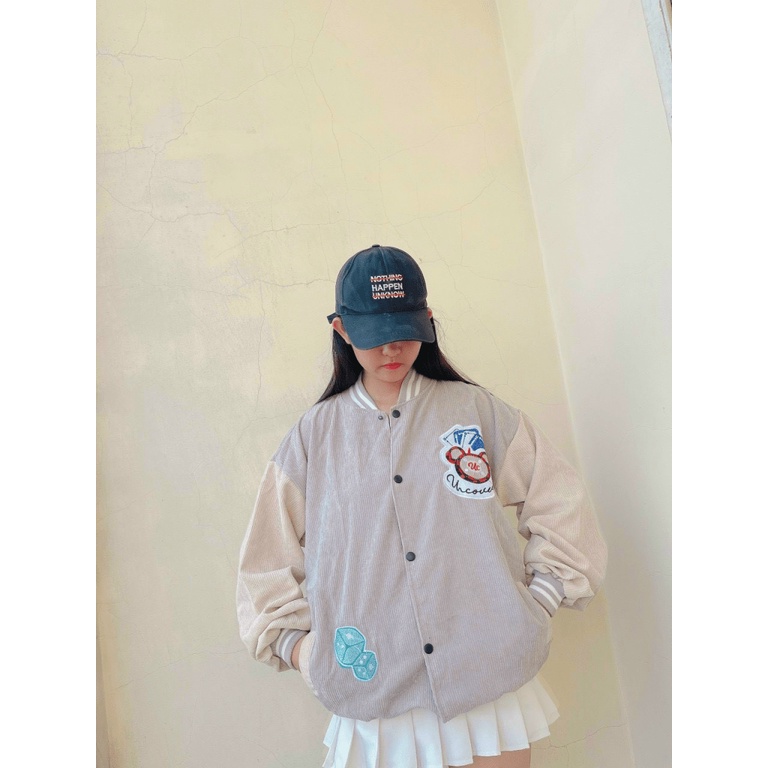 [ÁO KHOÁC UNISEX] Áo Khoác Nhung Tăm - Form Rộng Phong Cách Thêu Họa Tiết - TP100 [NewUnisex]