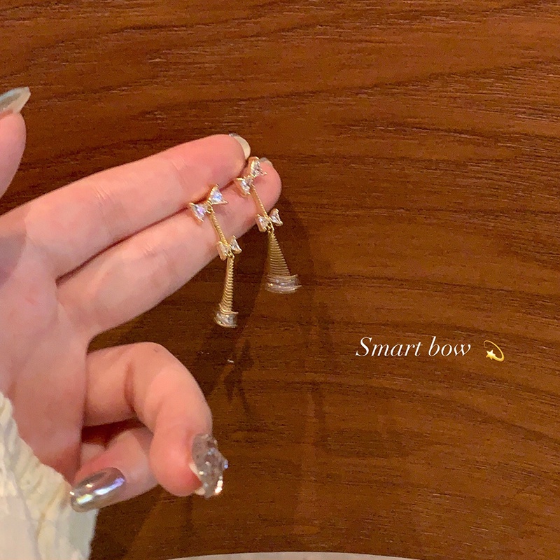 Bông Tai Mạ Bạc 925 Hình Nơ Dễ Thương