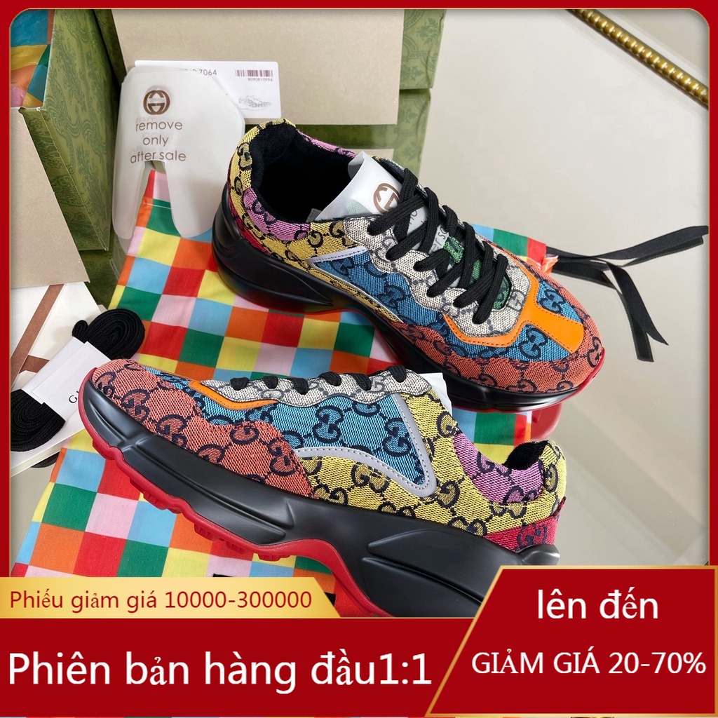 Giày thể thao gucci Daddy GG bằng vải canvas nhiều màu thời trang cho nam và nữ