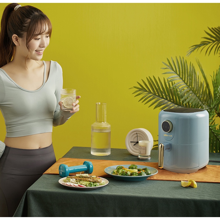 Nồi chiên không dầu Bear QZG-B14E1, 3.5L,chính hãng, dùng để nướng thịt, nướng bánh mì, quay thực phẩm, nồi chiên điện