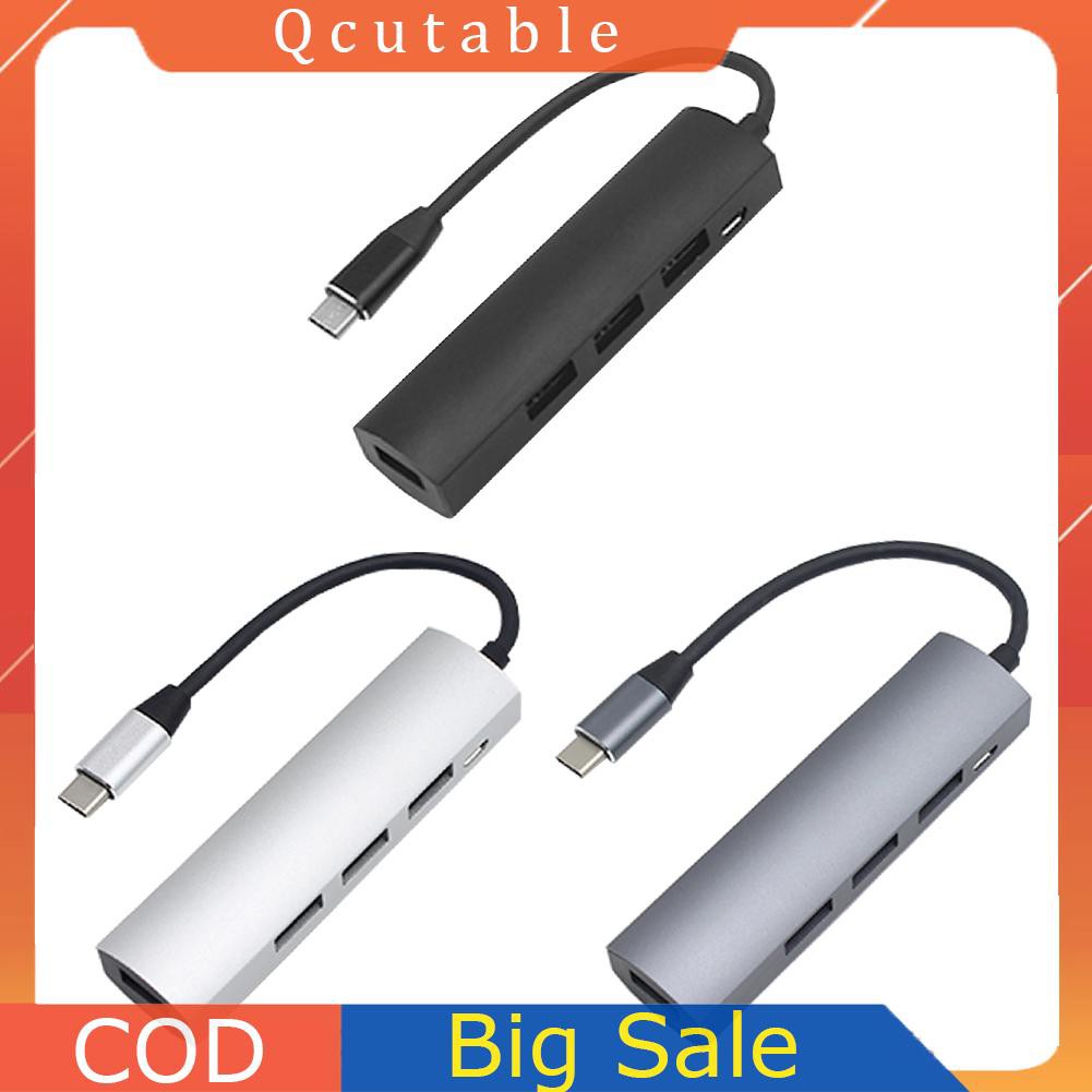 Bộ chia cổng QT / 4 trong 1 USB 3.1 Type C 5Gbps USB 3.0 3 480Mbps USB2.0