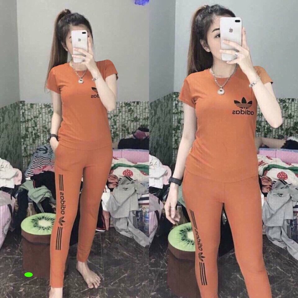 Đồ bộ cotton thể thao logo thêu siêu xinh