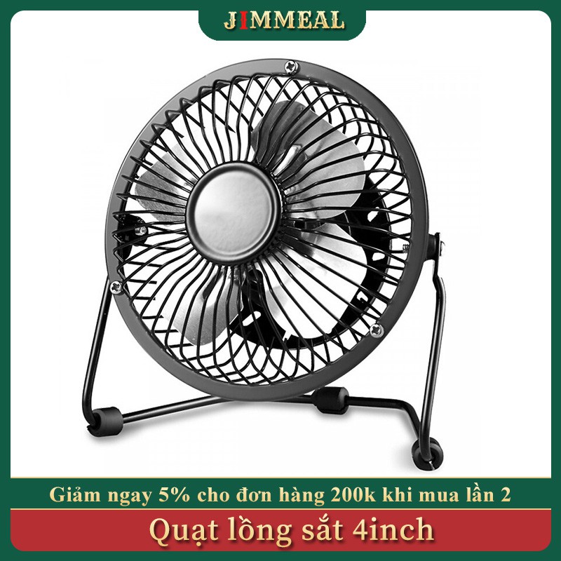 Quạt USB Mini Fan Lồng Sắt 4 inches, Quạt Để Bàn Mini, Quạt Du Lịch, Quat Mini, Quạt USB Tiện Dụng