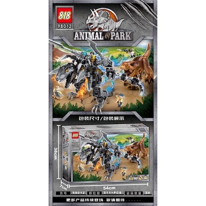 Lego con trai Lắp Ráp khủng long xếp hình Lego Jurassic World Dinosaur 98012 : Khủng long bạo chúa