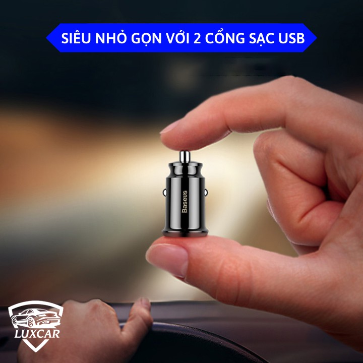 Tẩu sạc ô tô Baseus 2 cổng Usb chuyên dụng cho ô tô