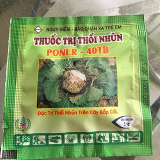 1 viên đặc trị thuốc nhũn cho hoa lan, hoa hồng , rau cải , dưa bầu bí - Poner 40T