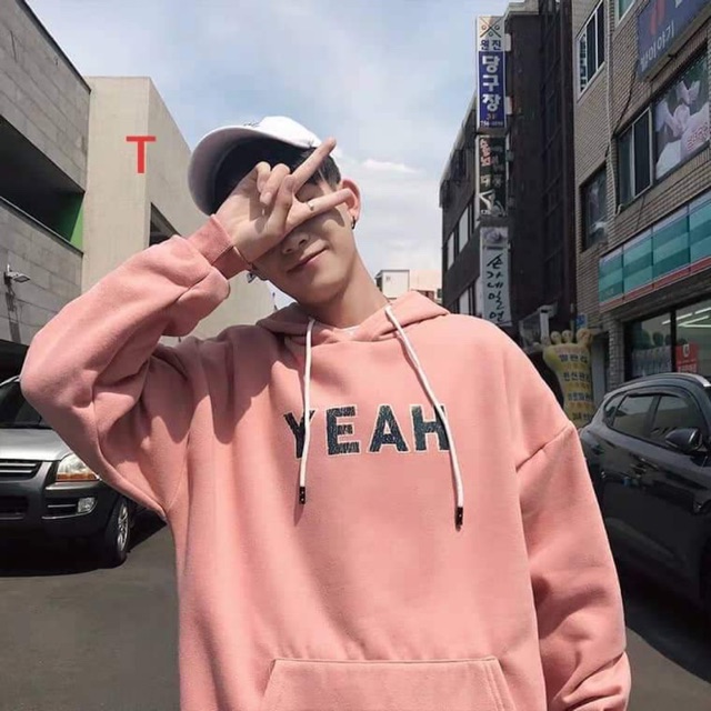 Áo hoodie YEAH chữ ngực DTR0919