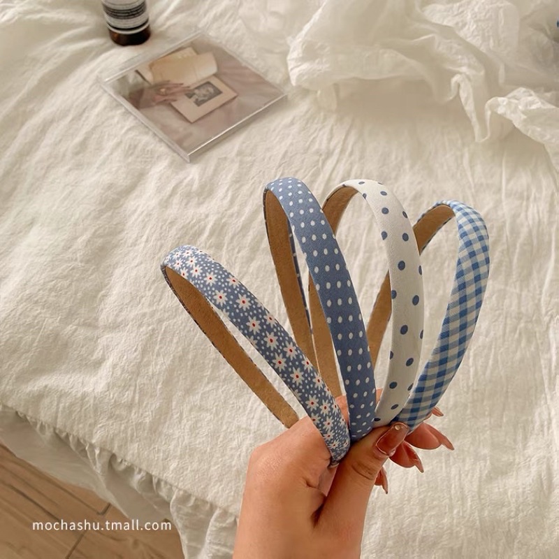 Set băng đô (cái tóc, bờm tóc) và dây buộc tóc caro xinh xắn phong cách vintage
