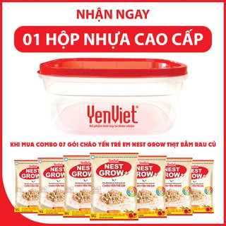 Cháo Yến Trẻ Em YenViet Nest Grow - Thịt Bằm Rau Củ (Combo 7 gói Cháo Yến tặng 1 Hộp Nhựa)
