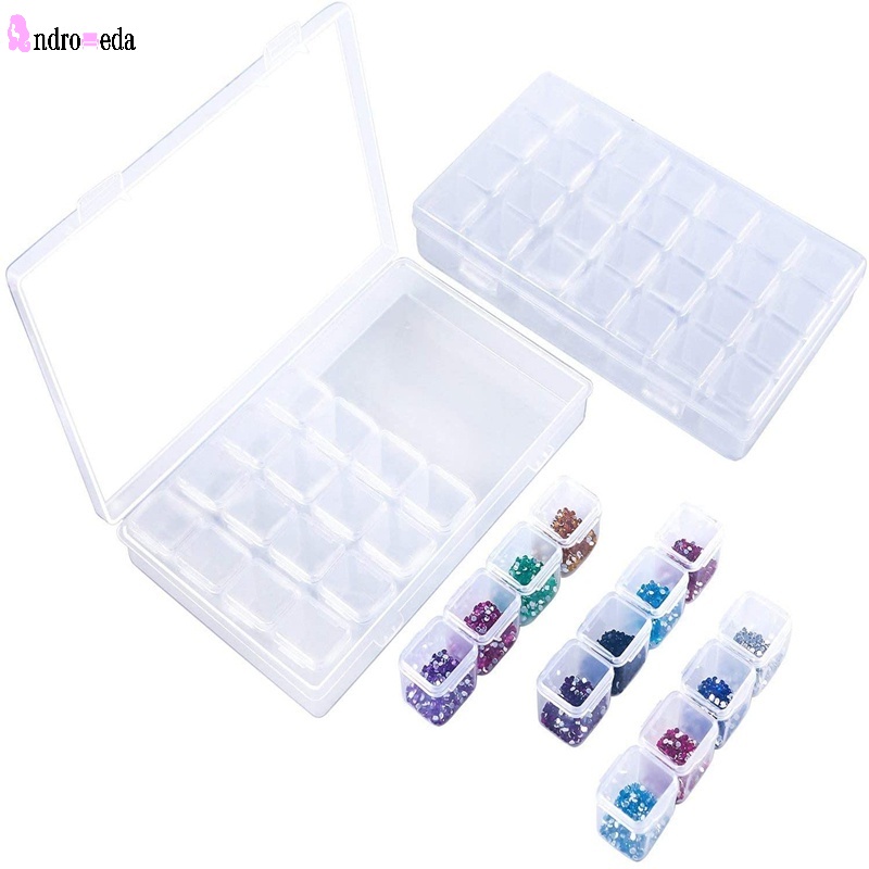 1 Hộp Nhựa 28 Ngăn Trong Suốt Dùng Đựng Trang Sức