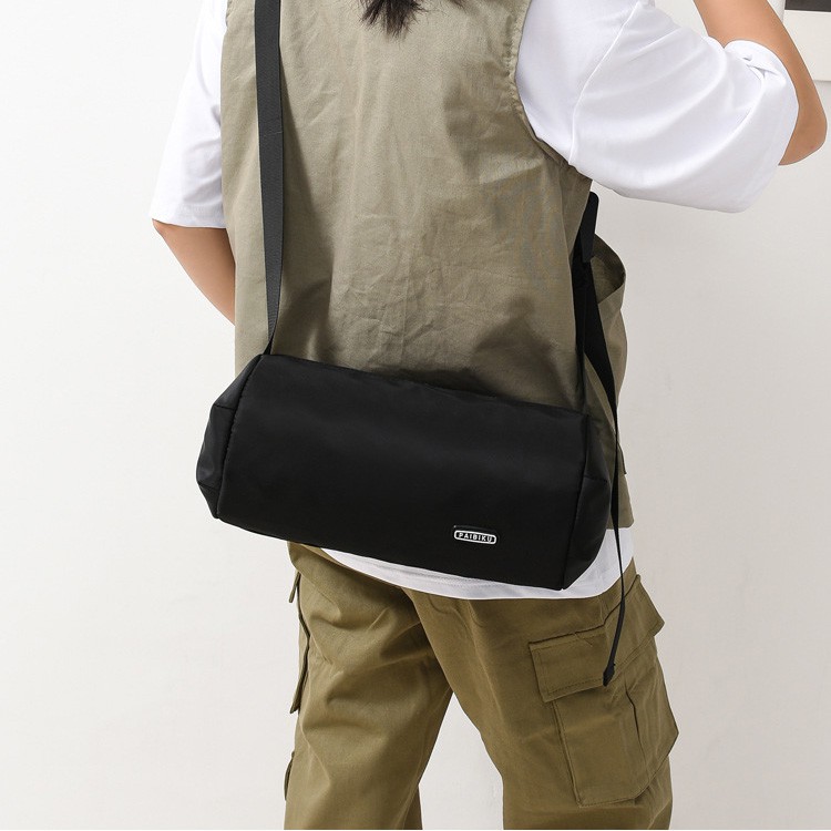 Cylinder bag men Messenger Bag Canvas Street bag shoulder Bucket Bags Outdoor essentials