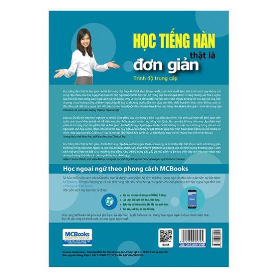 Sách - Học tiếng Hàn thật là đơn giản - trình độ trung cấp + tặng kèm bút hoạt hình