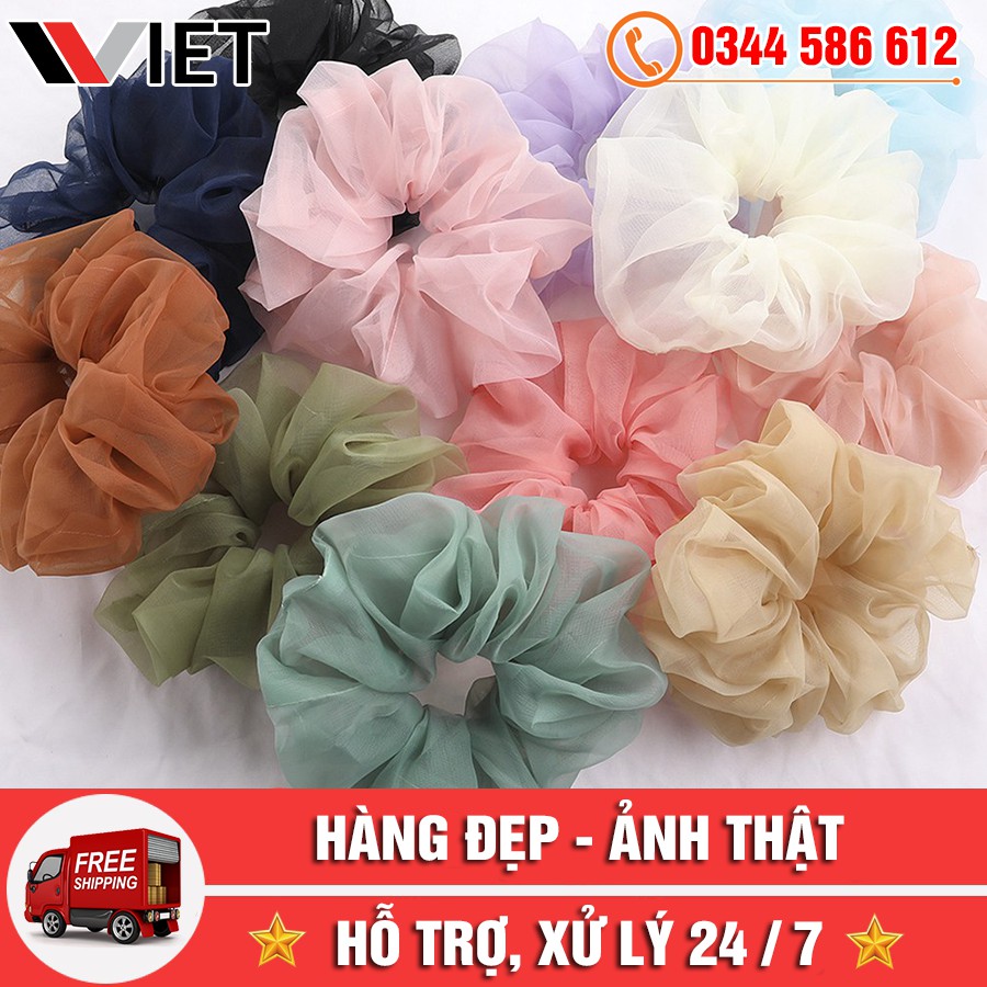 [SALE SỈ] Dây Buộc Tóc Vải Hàn Quốc Scrunchies Voan Kính - Cột Tóc Nhiều Màu Thời Trang