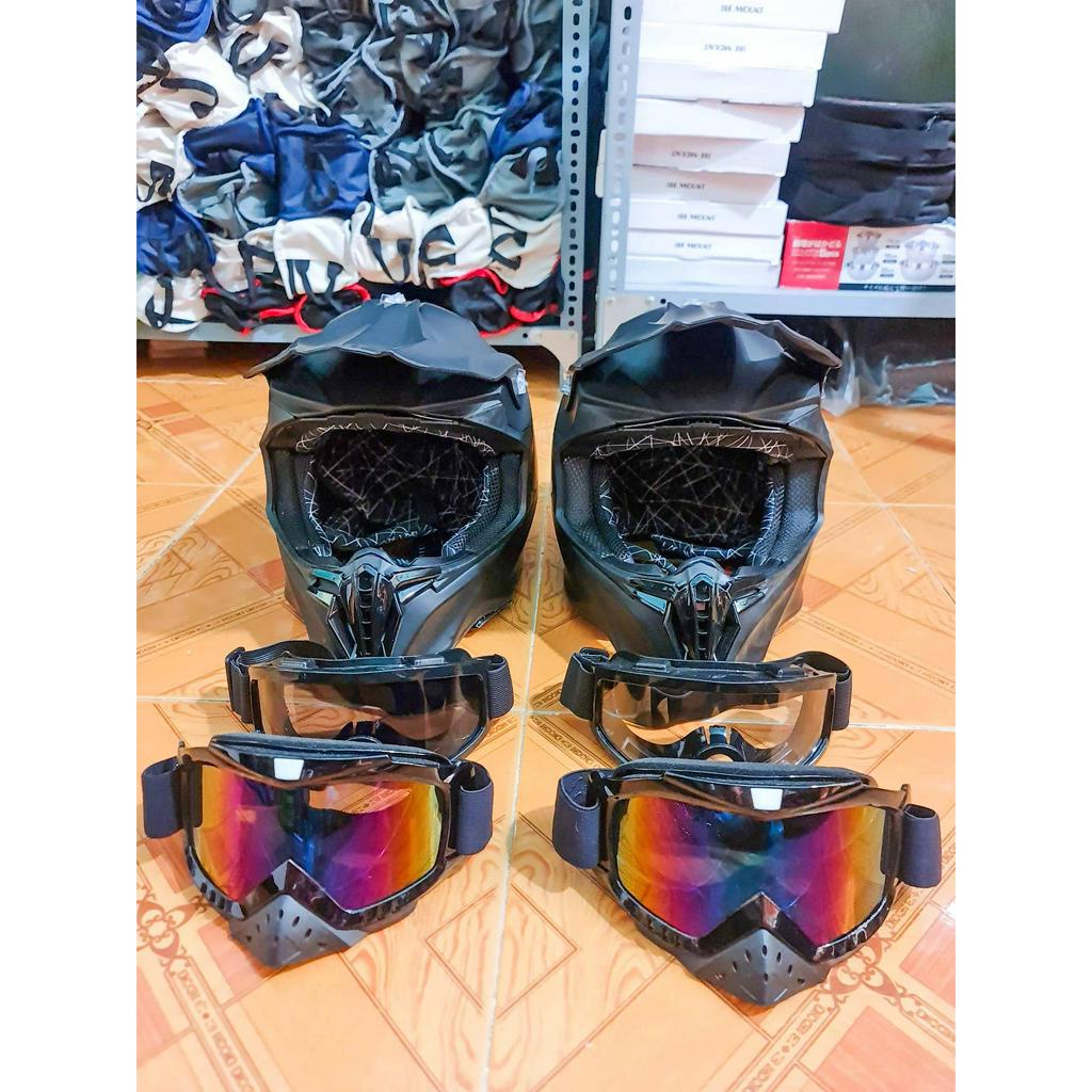 Mũ cào cào offroad đi phượt kèm 2 kính - Nón bảo hiểm fullface cào cào chính hãng