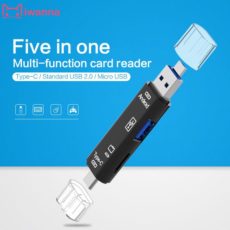 | Sẵn Sàng | Mini Đĩa U Đa Năng 5 Trong 1 Usb 2.0 Loại C/Micro Usb/Tf đầu Đọc Thẻ Otg Đọc Thẻ Adapter Cho Máy Tính Android VN