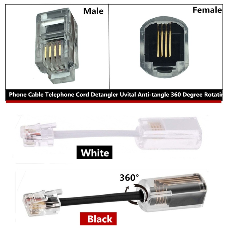 Dây Cáp Điện Thoại RJ9 4P4C RJ11 Quay 360 Độ° Dây Cáp Sạc Truyền Dữ Liệu Chuyên Dụng