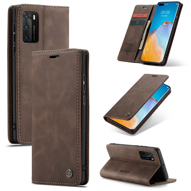 Bao da điện thoại có nắp lật và ngăn đựng thẻ cho Huawei P20 P30 P40 P50 Mate 30 Pro Lite