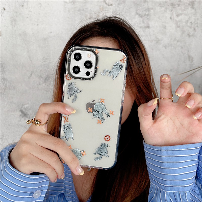 Famous Fashion Brands Joint Kitty Case IPhone 7 8 Plus SE 2020 Casetify Phone Cover Apple 12 pro max 12Mini Cute Cat IPhone 11 Pro Max Straight edge Soft Casing X XR XS MAX