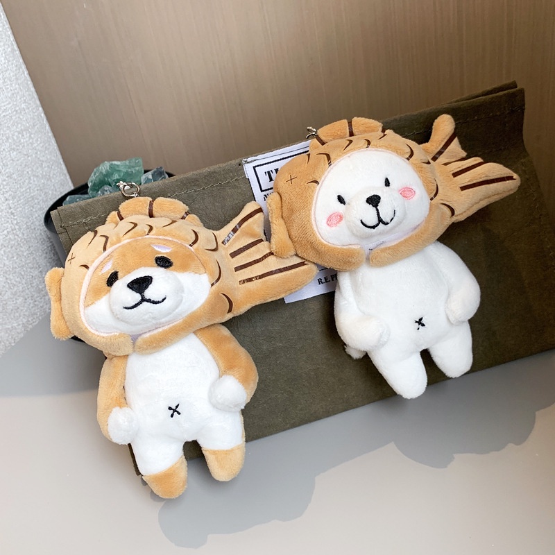 Móc Khóa Hình Chó Shiba Inu Taiyaki Nhồi Bông Dễ Thương