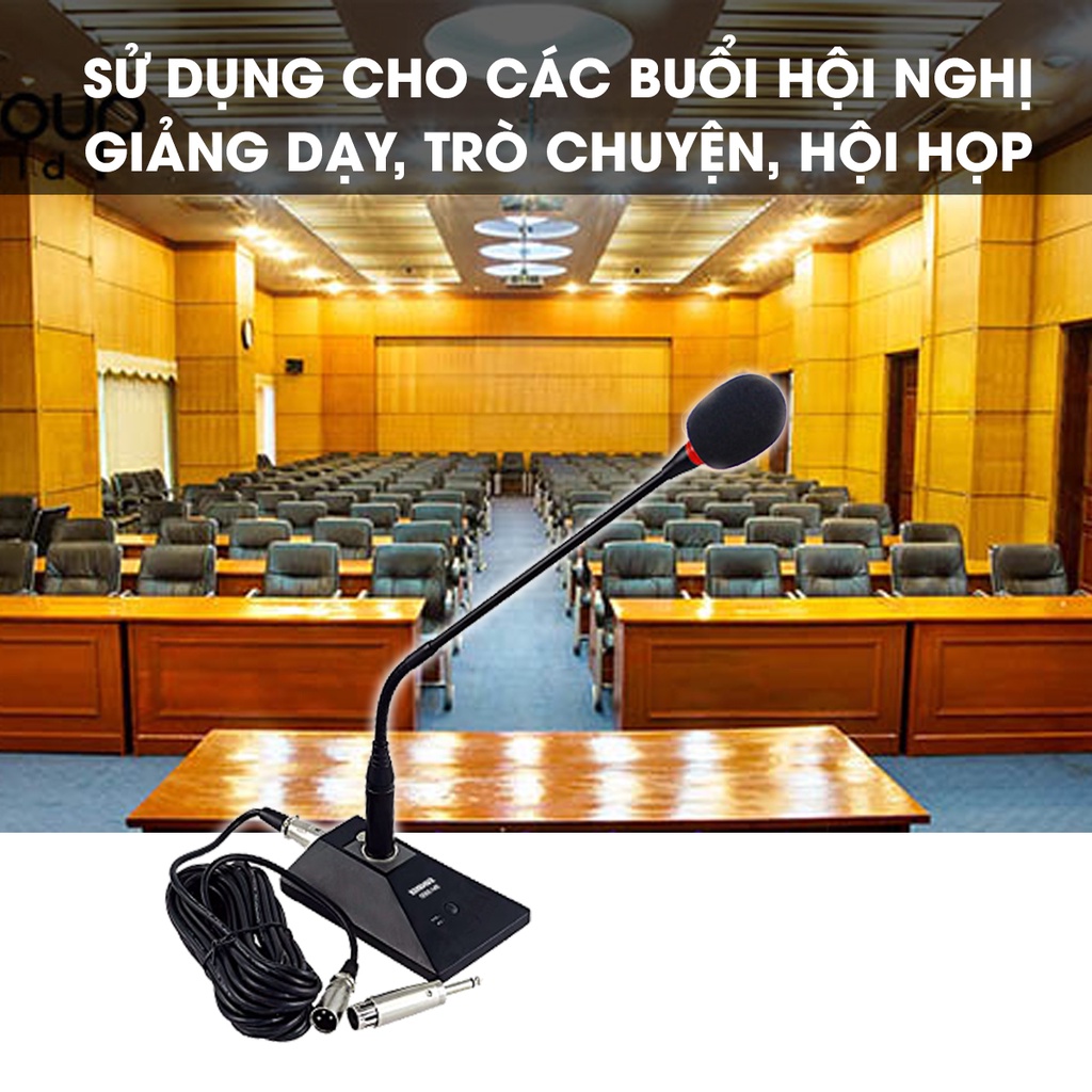 Micro hội nghị có dây Sunrise SM-3300, Mic cổ ngỗng dùng tọa đàm họp trực tuyến sử dụng cho phòng họp hội trường