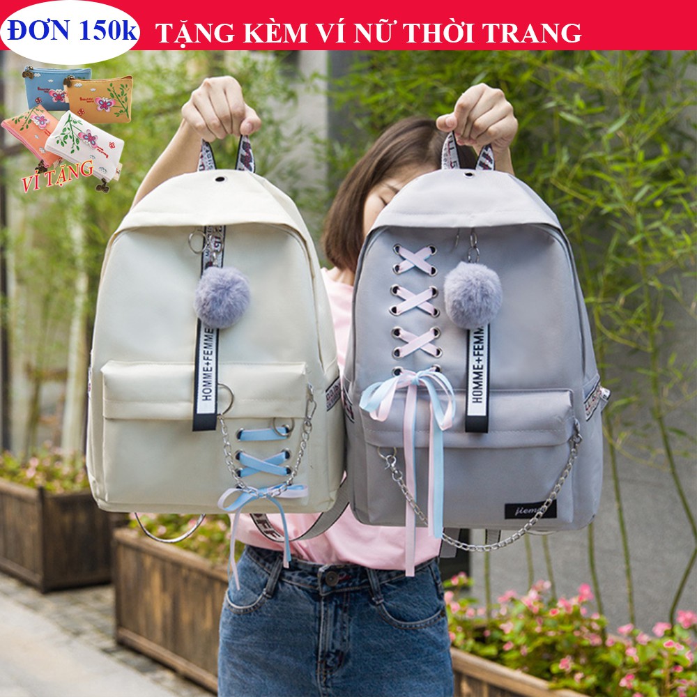 Balo thời trang học sinh dây nơ dưới