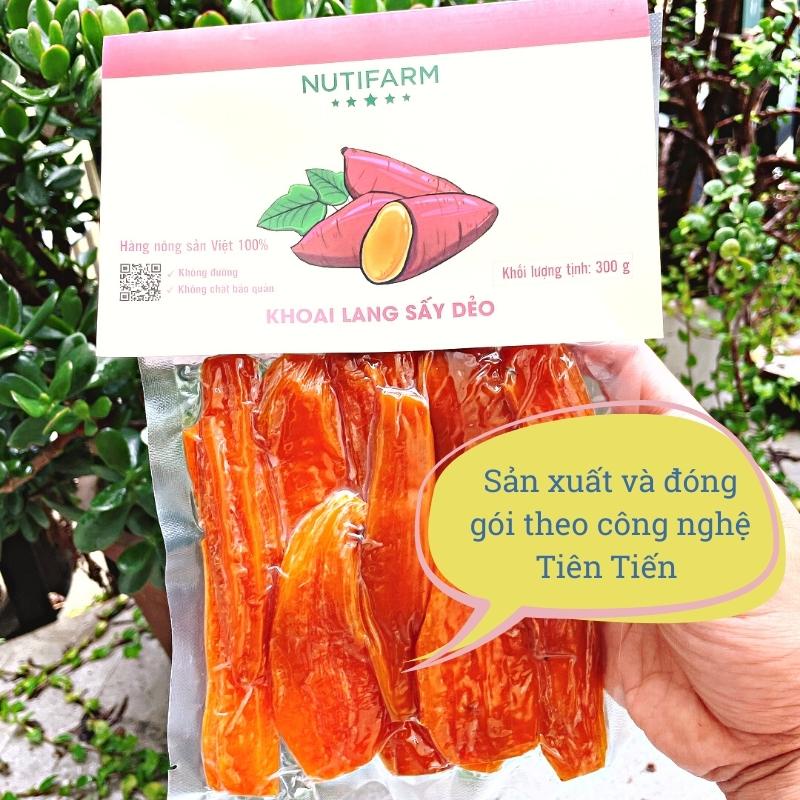Khoai lang sấy dẻo không đường 300gr NutiFarm rau củ sấy đặc sản đà lạt